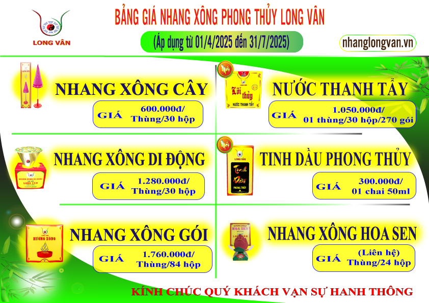 Bảng giá nhang xông